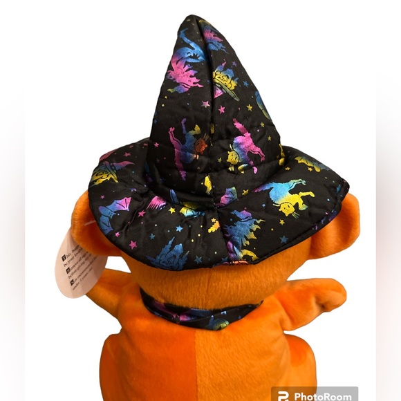 Halloween Orange Puppy Dog Witch Stuffed Plush Toy - Picture 3 of 4